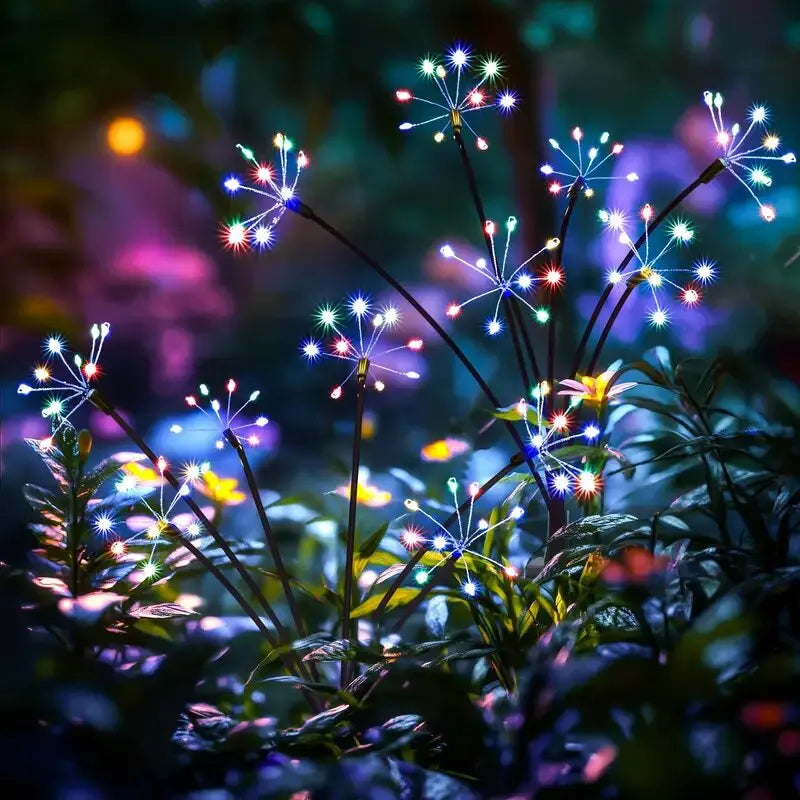 1 ud. luces solares LED para jardín con forma de fuegos artificiales, lámpara de césped impermeable para exteriores, iluminación de paisajes para patio, pasarela, fiesta, Navidad