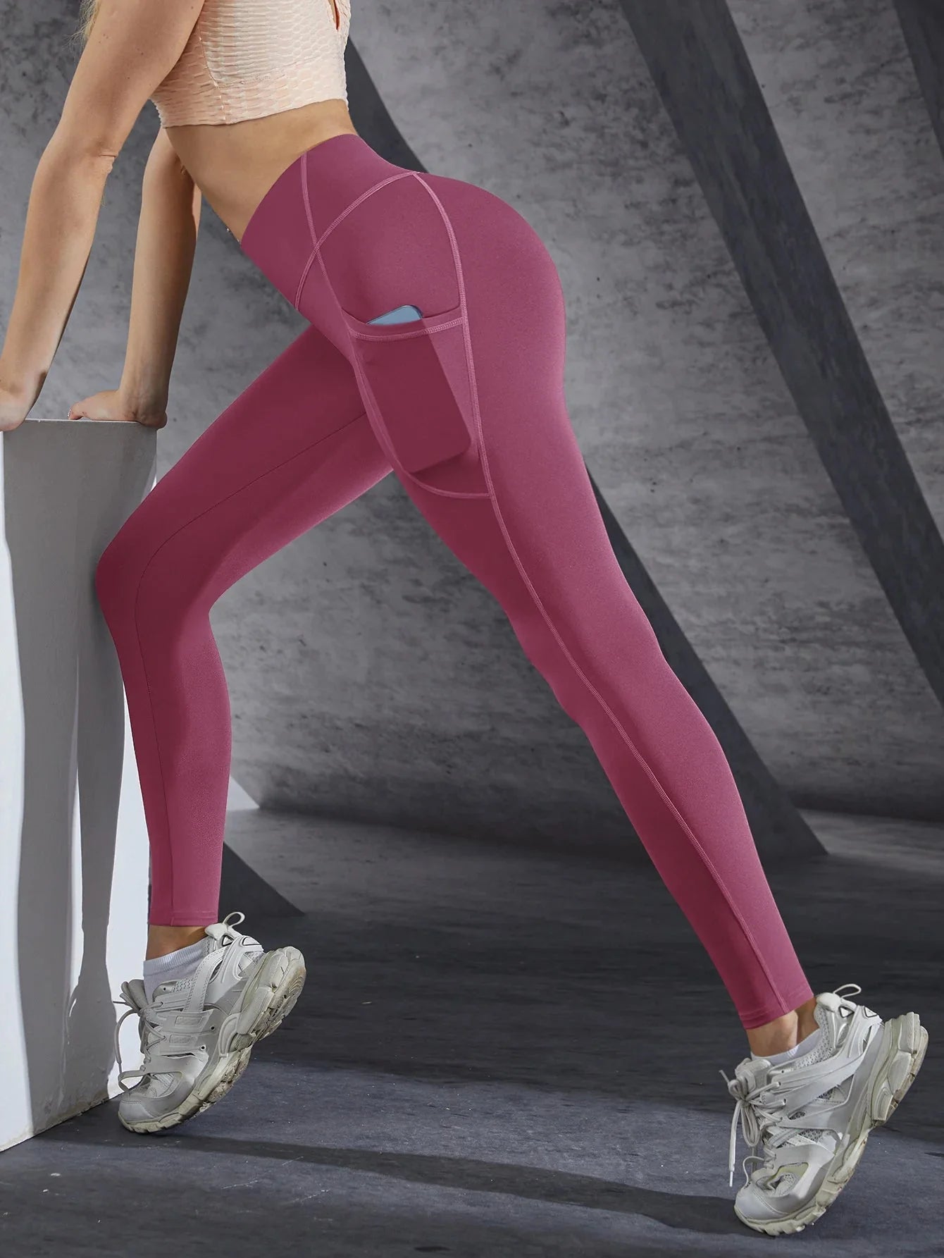 High Waist Pocket Stretch Leggings Women