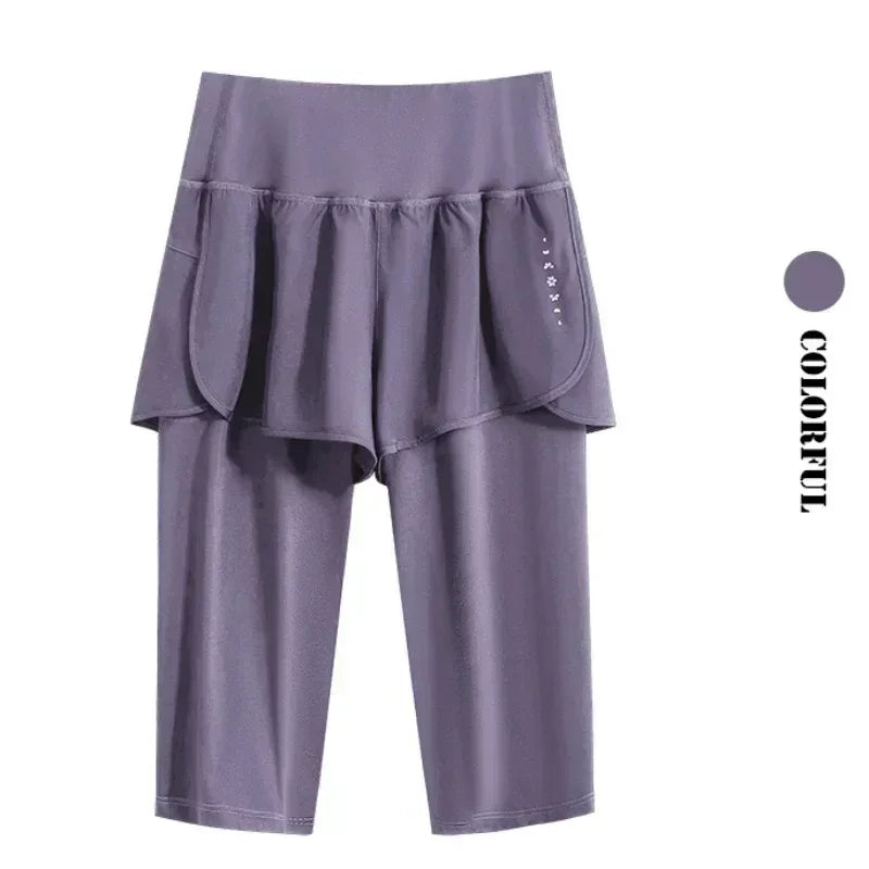 DRUR Pantalones Cortos de Yoga para Mujer, Verano, Deportivos, de Cinco Cuartos, Cintura Elástica, para Correr, Entrenamiento, Leggings Cortos para Mujer, Pantalones Cortos Deportivos