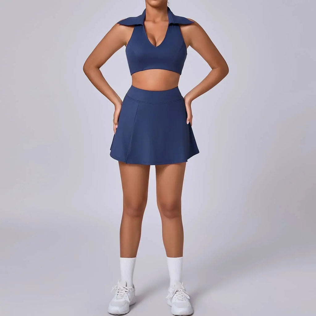 Seamless Tennis Skirt Set – Quick-Dry Workout Outfit