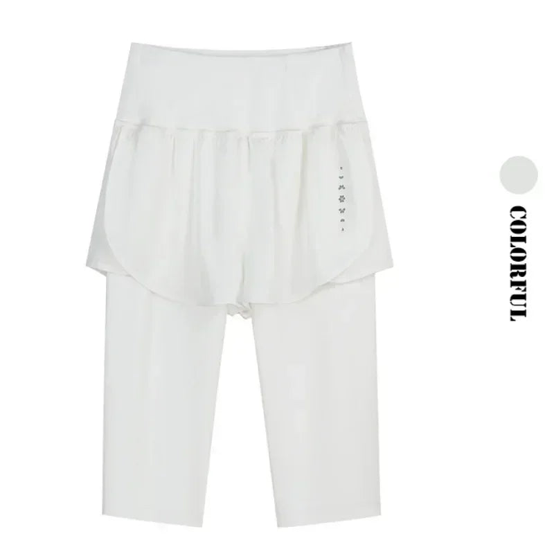 DRUR Pantalones Cortos de Yoga para Mujer, Verano, Deportivos, de Cinco Cuartos, Cintura Elástica, para Correr, Entrenamiento, Leggings Cortos para Mujer, Pantalones Cortos Deportivos
