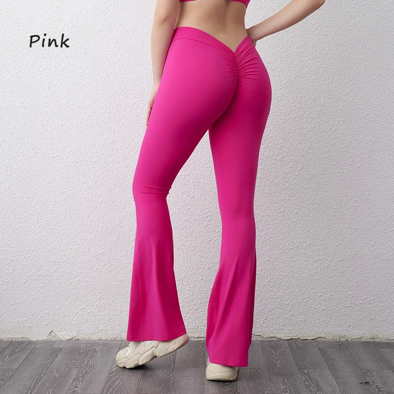 DIAS FIT JOY V-back flared pants yoga hip lifting tight pants wide leg fitness pants Gym exercise running yoga pants