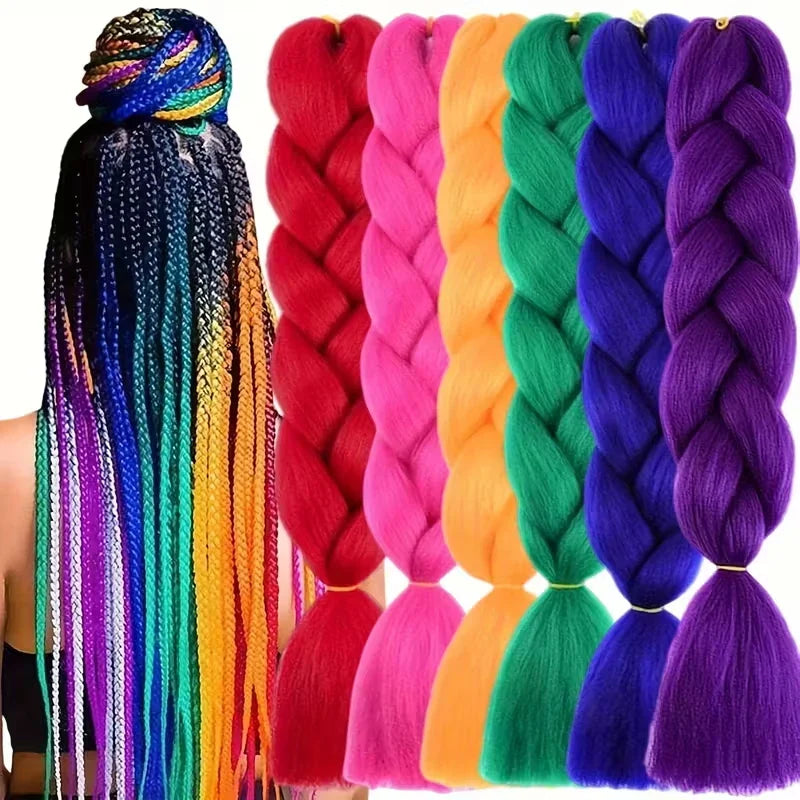 24-Inch Jumbo Box Braiding Hair Extensions | Yaki Straight Synthetic Dreadlocks
