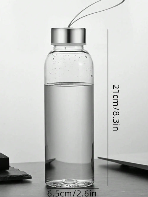Botella de agua transparente de 600 ml con correa de transporte | Vaso de bebida directa diaria