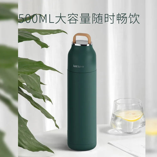 Vaso termo de acero inoxidable de doble pared de 500 ml | Vaso portátil para deportes al aire libre