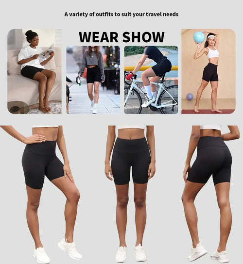 Paquete de 3 shorts de ciclista de cintura alta para mujer, ultrasuaves, control de abdomen, no transparentes, para ejercicio, yoga, correr, push up, gimnasio y fitness.