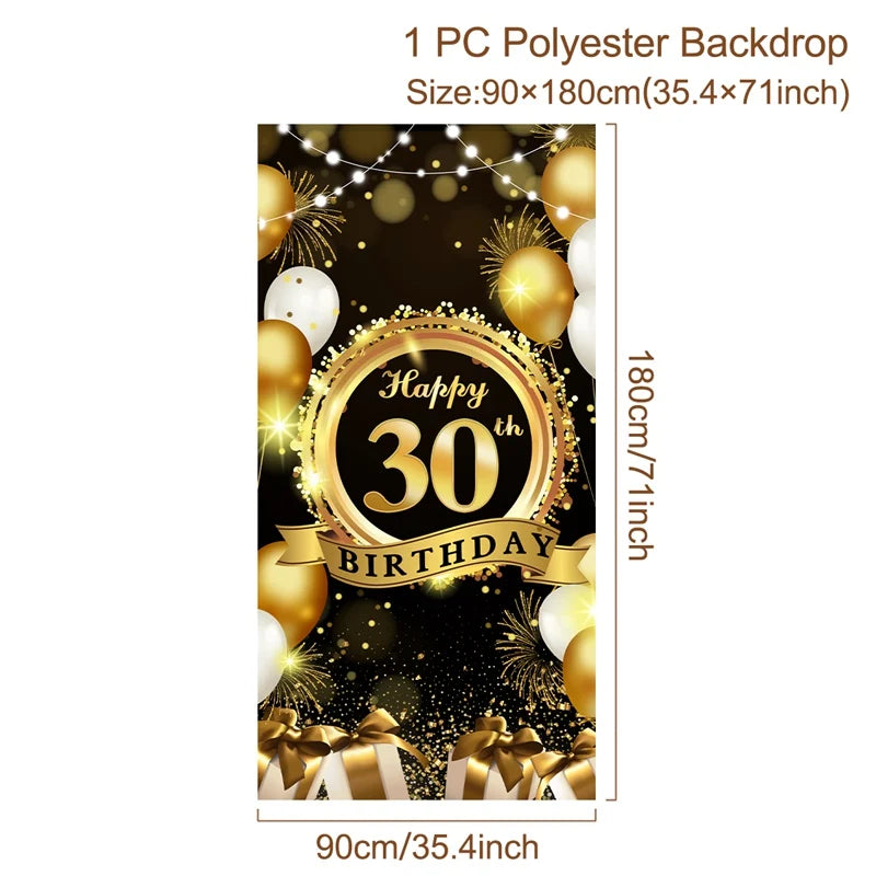 Happy Birthday Background 18 21 30 40 50 60 Birthday Party Decoration Birthday Banner Hanging Flag 30th Birthday Backdrop Decor