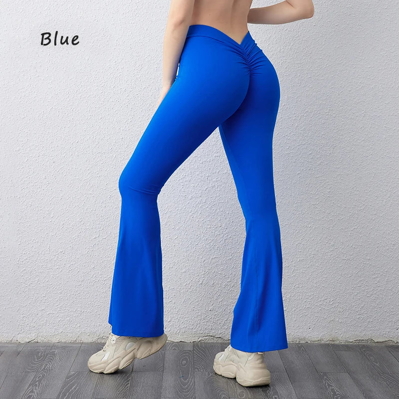 DIAS FIT JOY V-back flared pants yoga hip lifting tight pants wide leg fitness pants Gym exercise running yoga pants