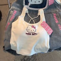 Y2K Hello Kitty Crop Top – Emo Girls Vintage Punk Tank