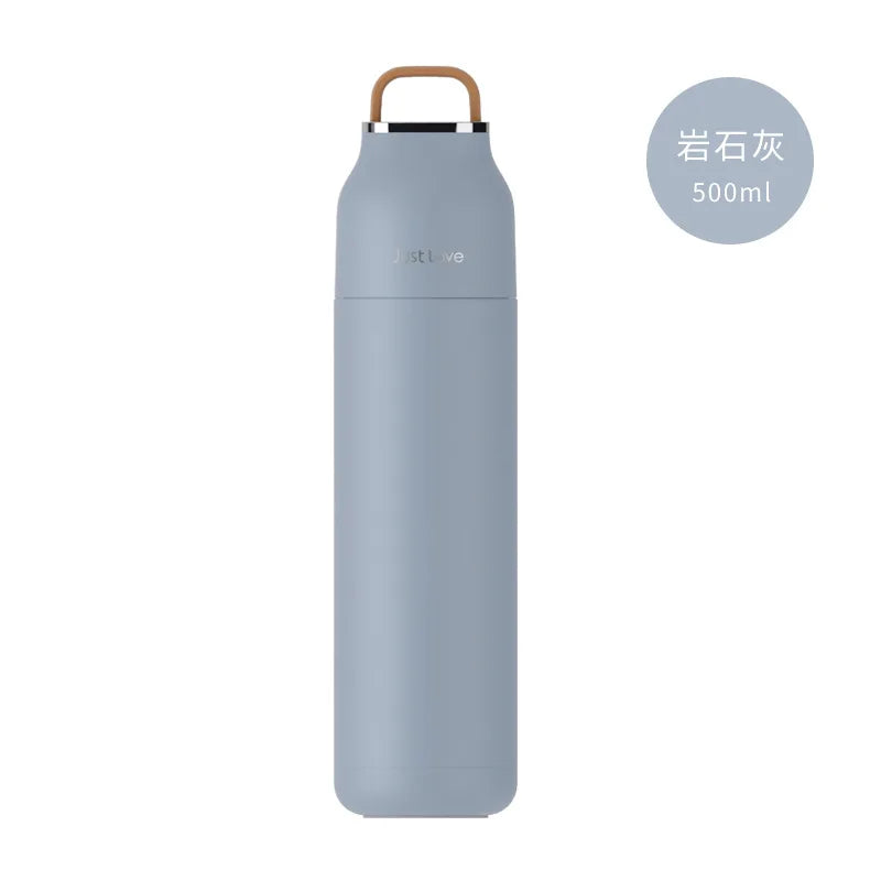Vaso termo de acero inoxidable de doble pared de 500 ml | Vaso portátil para deportes al aire libre