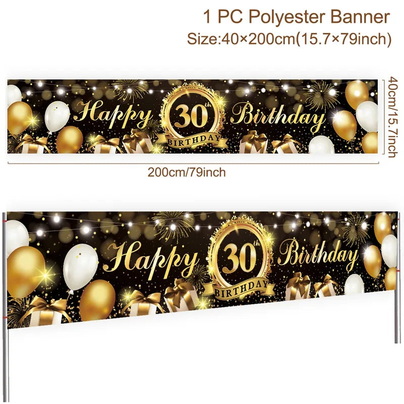 Happy Birthday Background 18 21 30 40 50 60 Birthday Party Decoration Birthday Banner Hanging Flag 30th Birthday Backdrop Decor