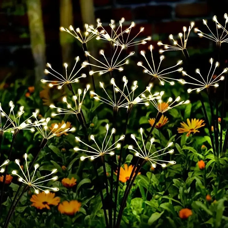 1 ud. luces solares LED para jardín con forma de fuegos artificiales, lámpara de césped impermeable para exteriores, iluminación de paisajes para patio, pasarela, fiesta, Navidad