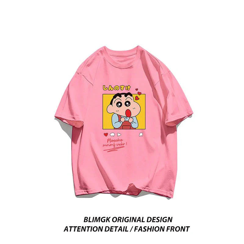 👕 Crayon Shin-chan "Beloved Woman" Cotton T-Shirt – Playful Anime Streetwear