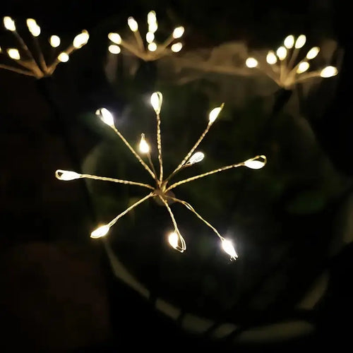 1 ud. luces solares LED para jardín con forma de fuegos artificiales, lámpara de césped impermeable para exteriores, iluminación de paisajes para patio, pasarela, fiesta, Navidad