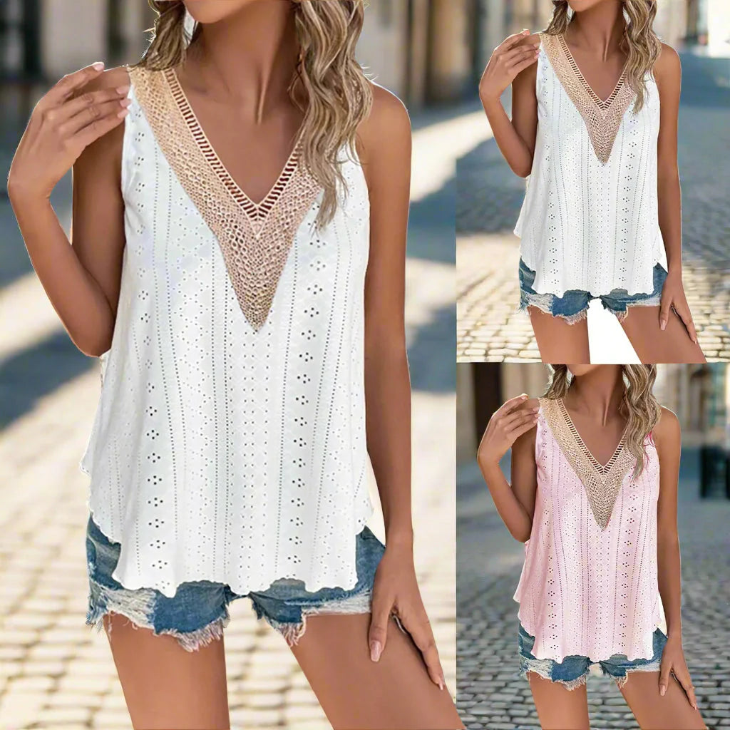 ☀️ VibeEase V-Neck Summer Tank Top