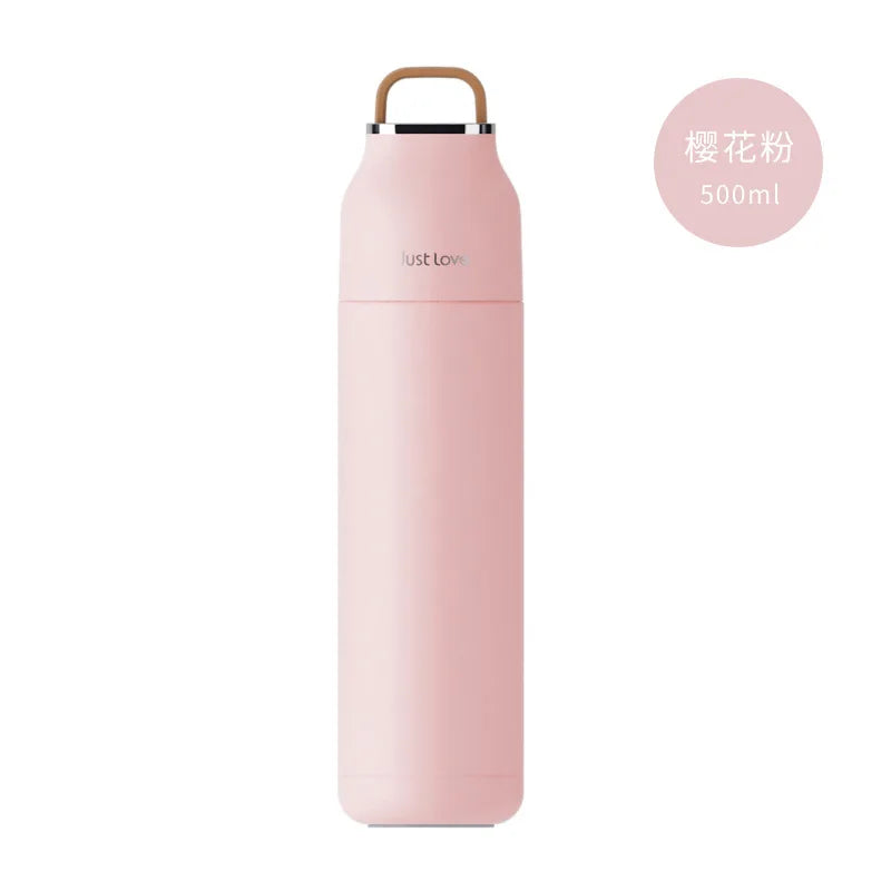 Vaso termo de acero inoxidable de doble pared de 500 ml | Vaso portátil para deportes al aire libre