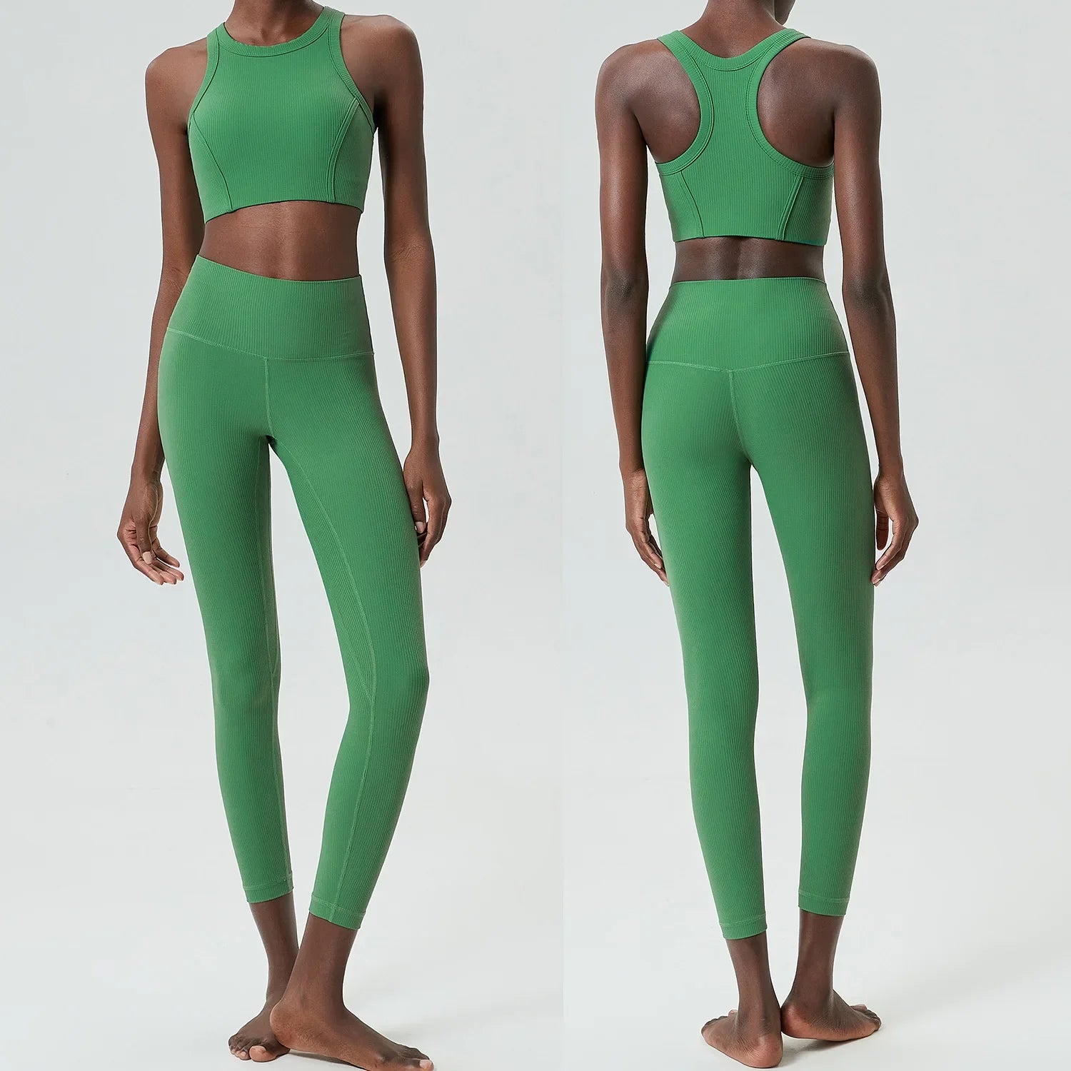 Conjunto de Yoga de 2 Piezas, Leggings de Cintura Alta para Mujer, Chaleco Deportivo, Ropa de Ejercicio, Conjuntos de Entrenamiento, Ropa Deportiva, Chándal de Gimnasio