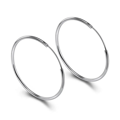 925 Sterling Silver Large Circle Hoop Earrings | Wedding Fine Fashion Jewelry