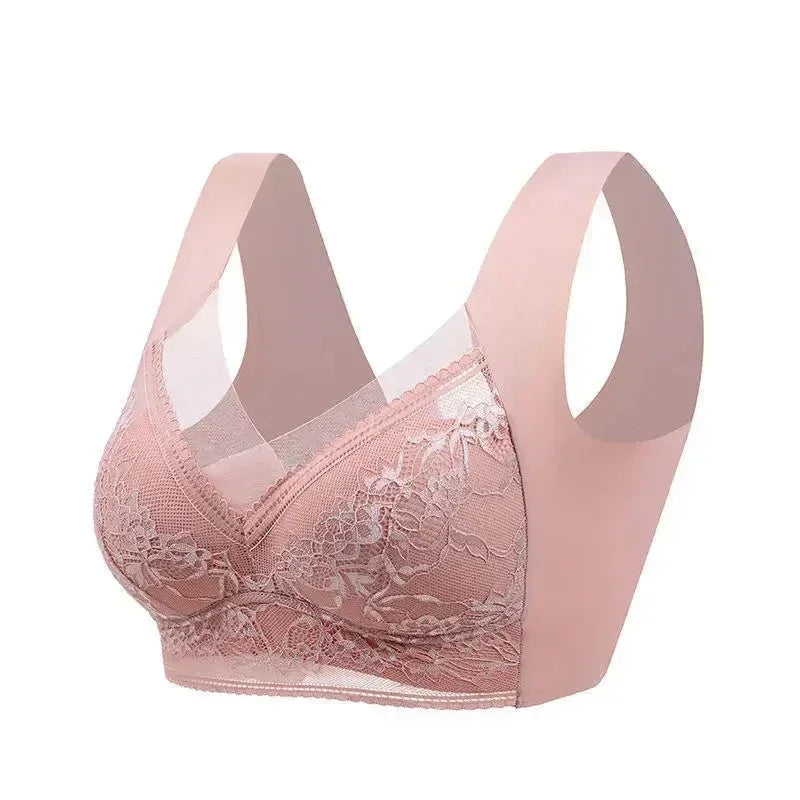 L-6L Sujetador grande para mujer Push Up, sujetador de seda helada sin costuras, bralette de encaje sin aros, sujetadores de verano de talla grande, lencería, ropa interior 15019