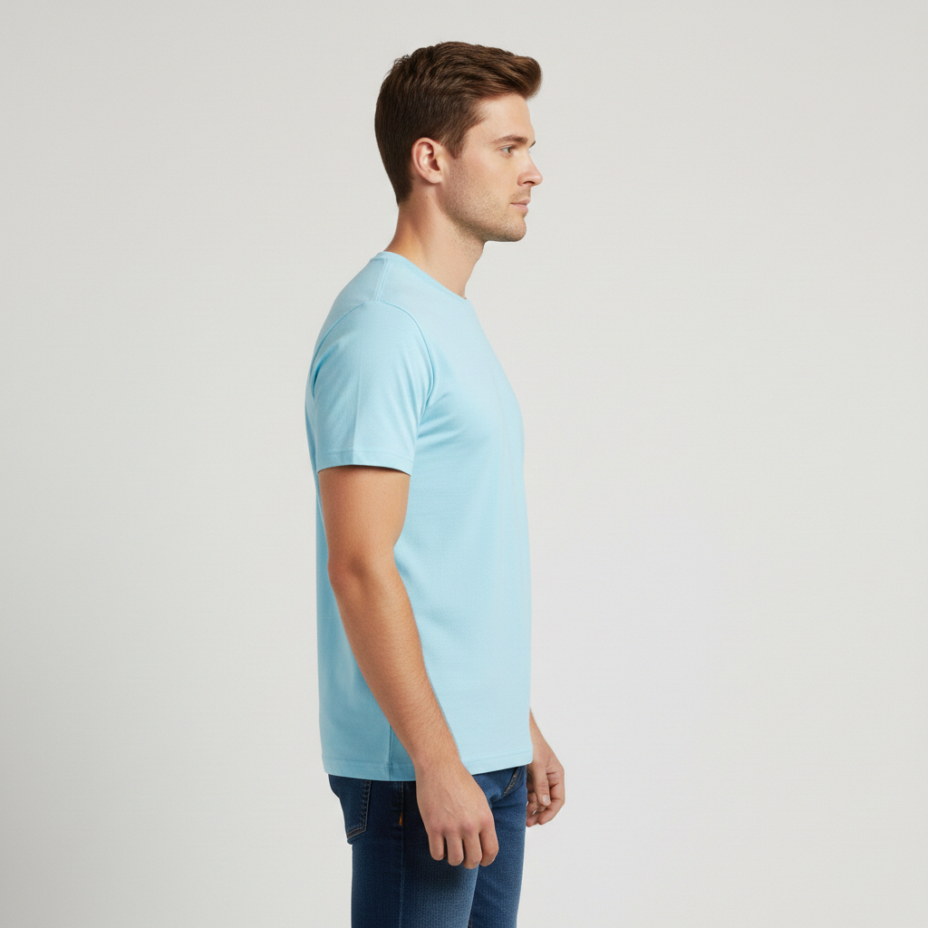 Camiseta retro de cuello redondo hilada en anillo 2100