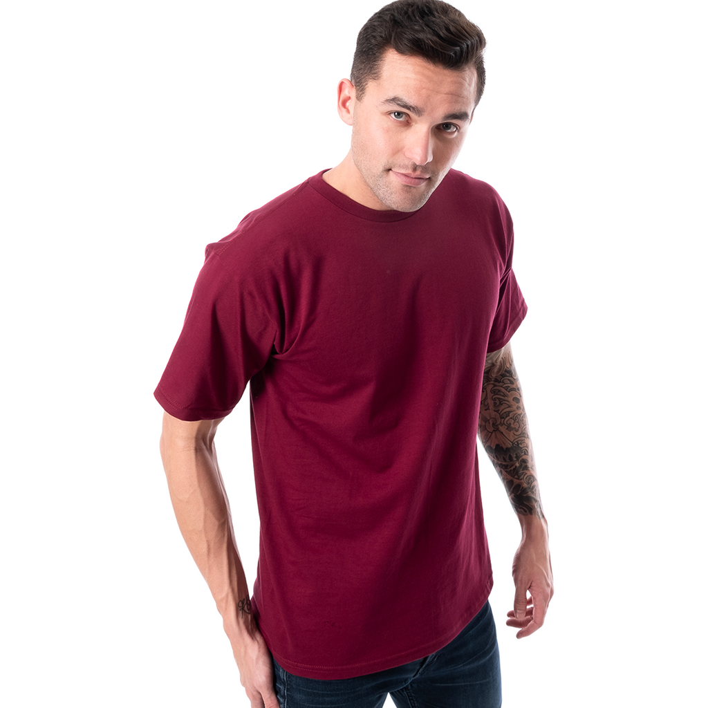 Camiseta retro de cuello redondo hilada en anillo 2100