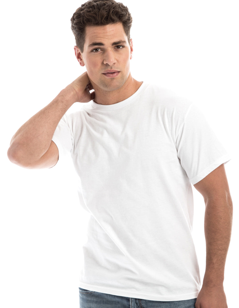 Camiseta retro de cuello redondo hilada en anillo 2100