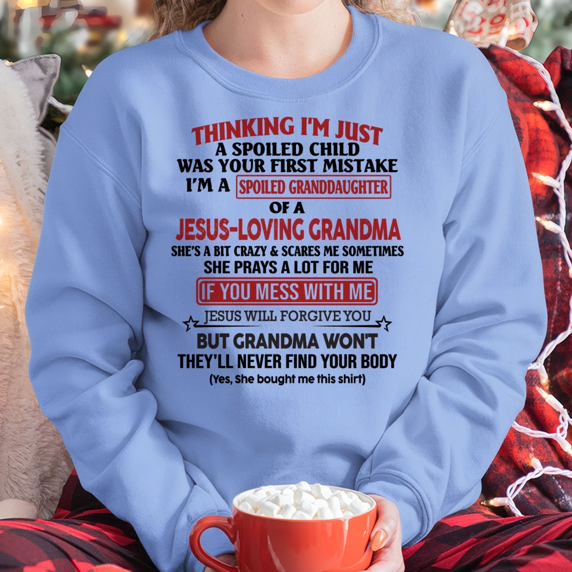 Camiseta de niña cristiana – Consentida por la abuela – De la abuela a la nieta NGHL00 (SKU07-181-00)