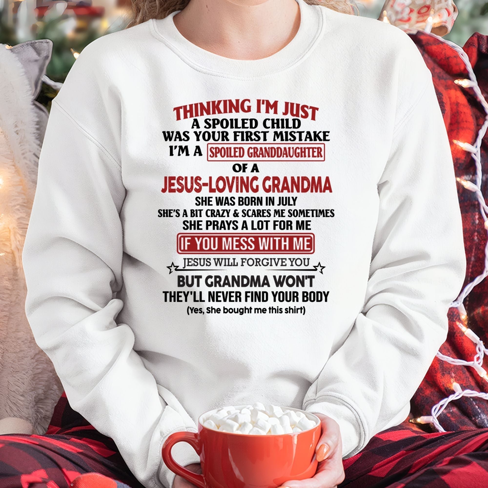 Christian Girl Shirt – Spoiled by Grandma July Edition – From Grandma to Granddaughter NGHL07 (SKU07-181-07)