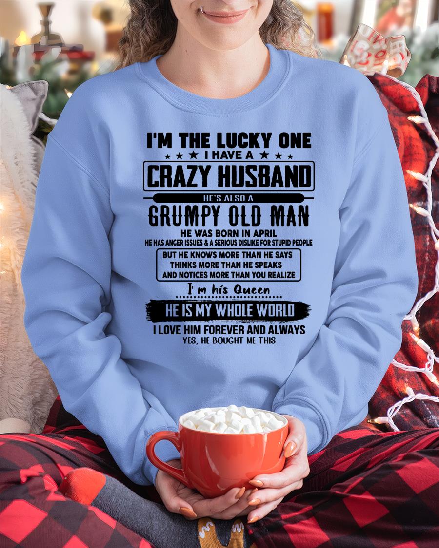Abril - Soy afortunada, tengo un esposo loco - Regalo para esposa de esposo - NGHL04 (SKUT-LUCKYONE-04)