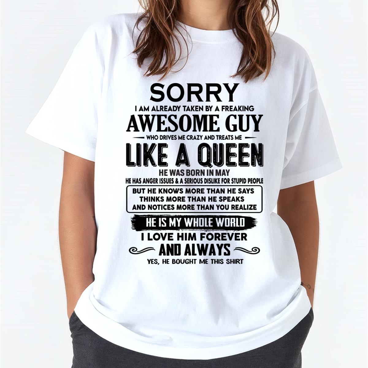 May - Sorry I am already taken by a freaking awesome guy - Gift for Wife From Husband - NGHL05 (SKU-SRG-05)