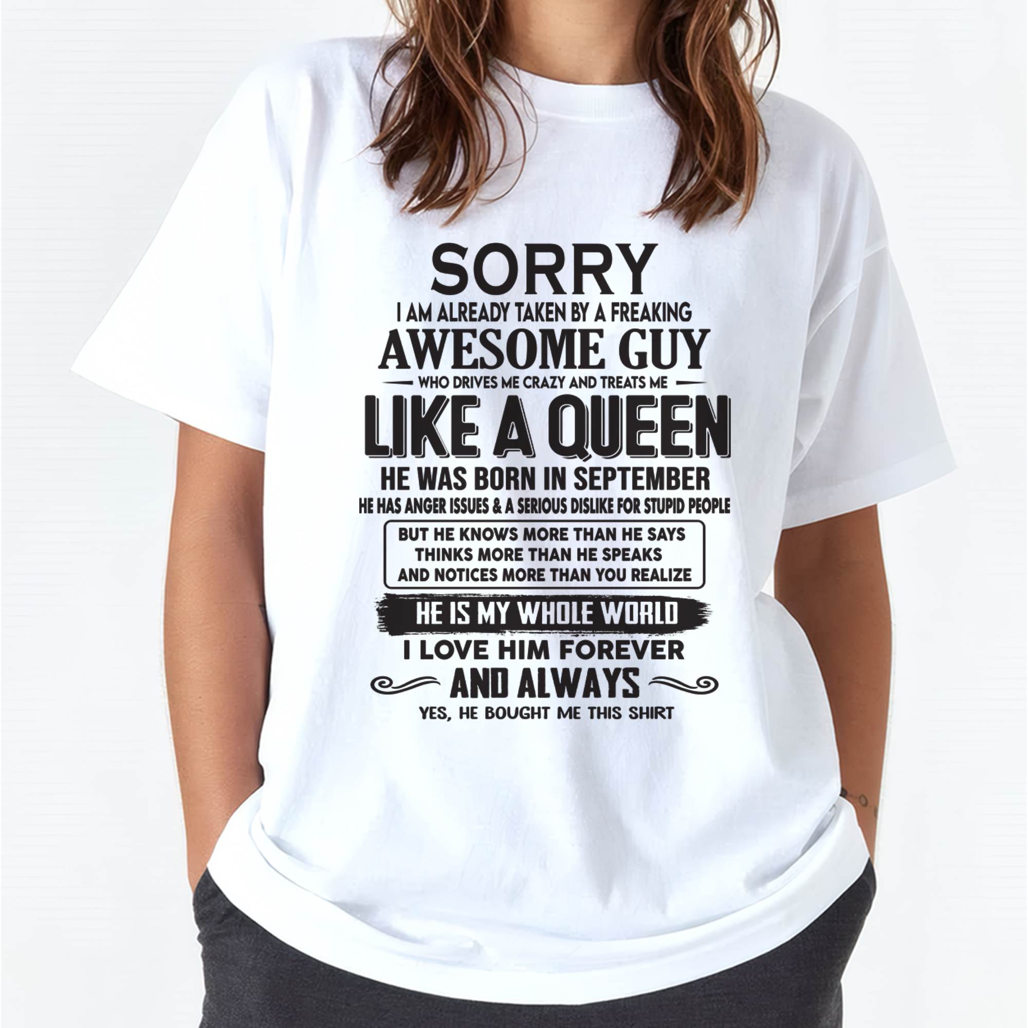 September - Sorry I am already taken by a freaking awesome guy - Gift for Wife From Husband - NGHL09 (SKU08-25-09)