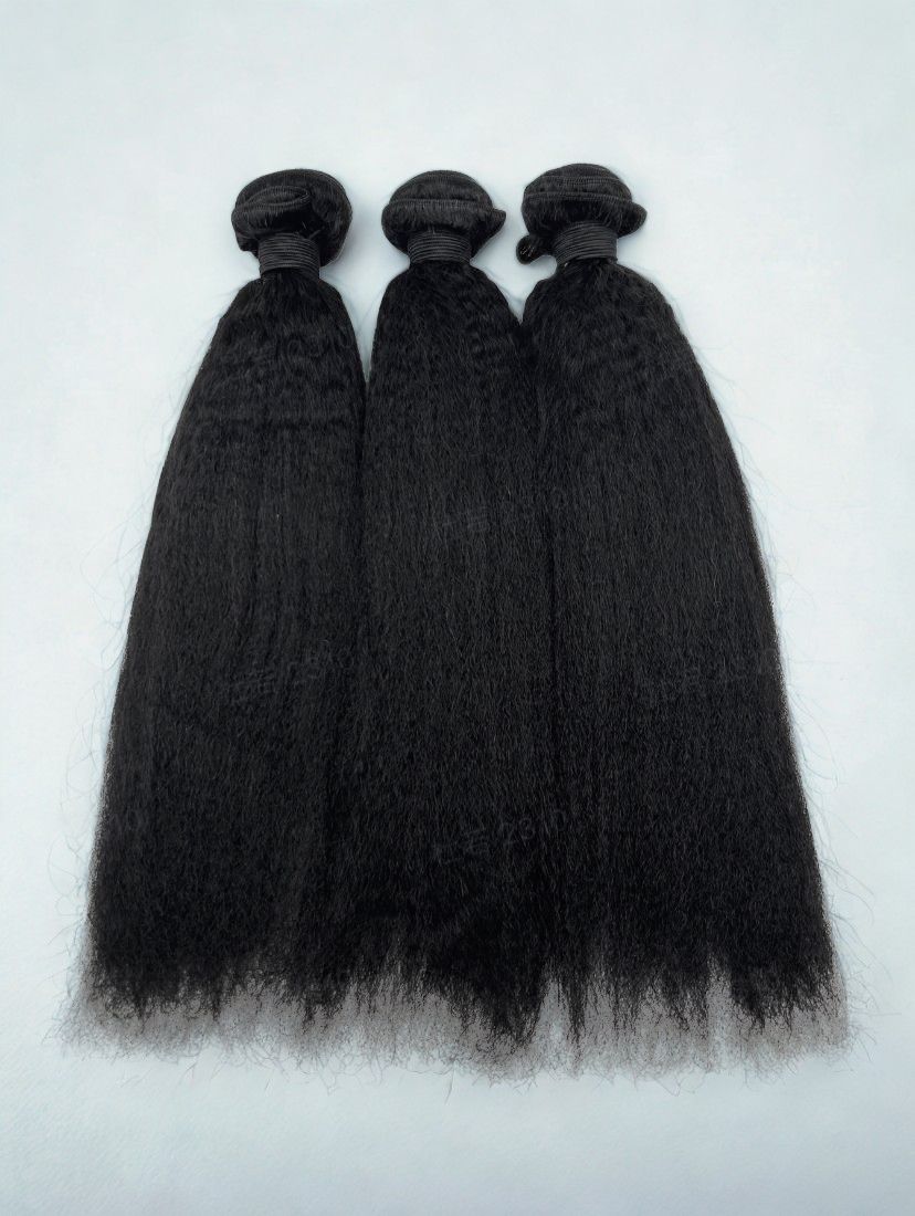 Paquete de cabello liso con textura afro rizada para coser