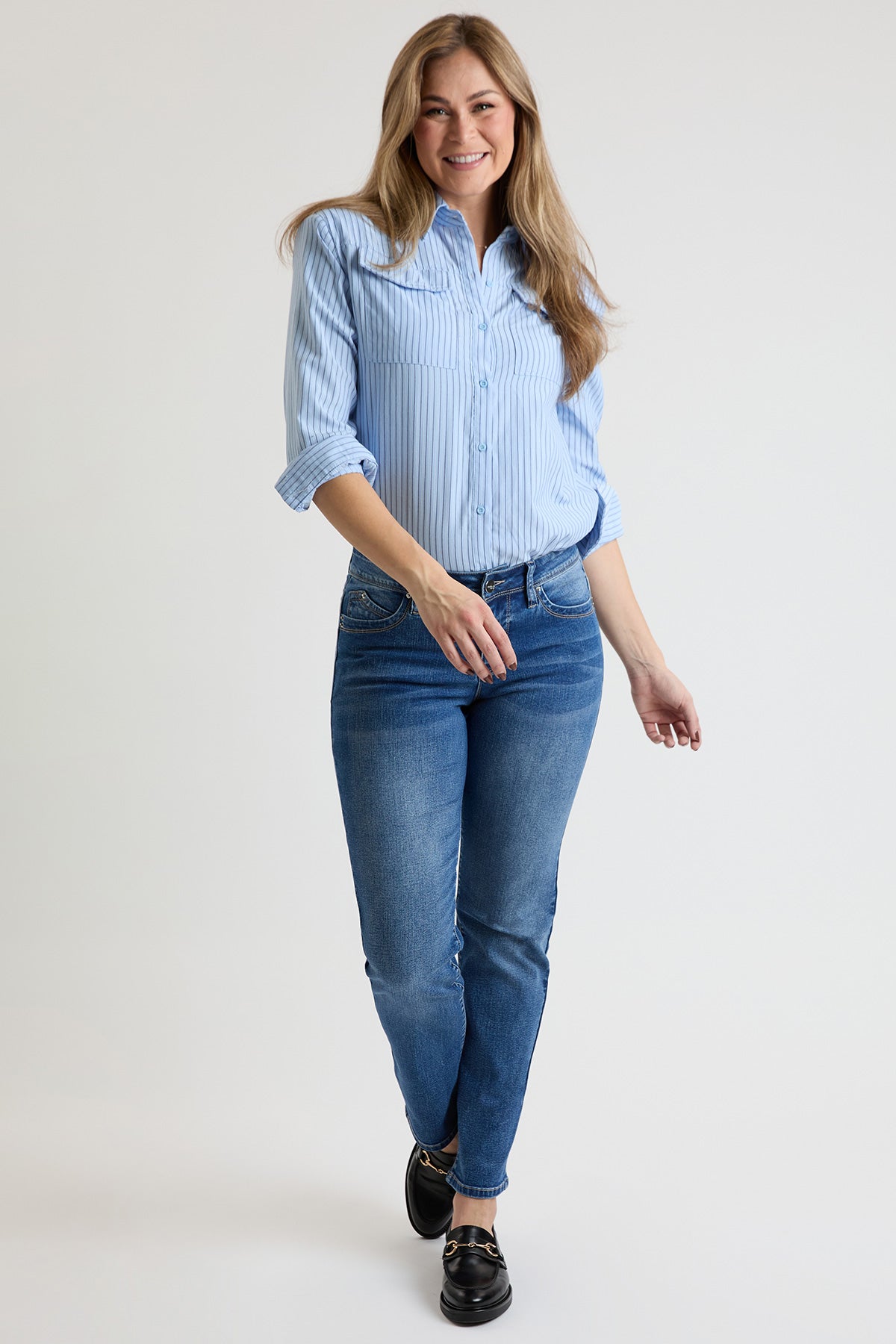 Vaqueros rectos de tiro alto Curve Confidence para mujer
