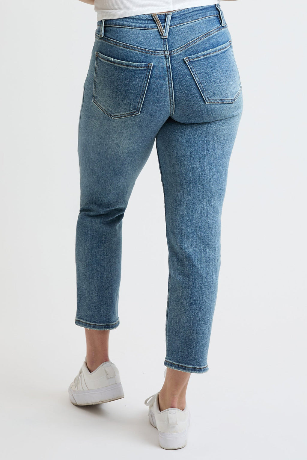 Women's Premium Stretch Cropped Slim Straight Jeans