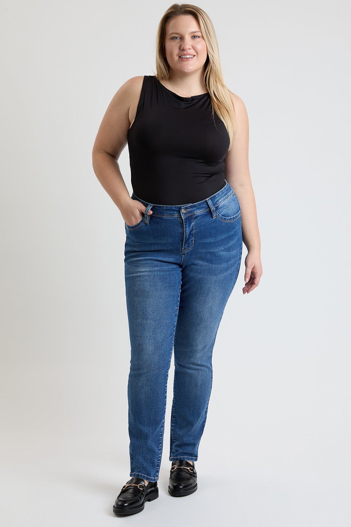 Jeans rectos de tiro alto para mujer Plus Curve Confidence