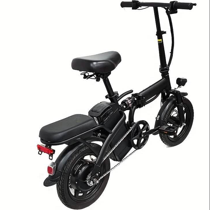 Bicicleta eléctrica plegable de 14" 48 V, ligera, carga de 330 lb, 19 mph, autonomía de 28 millas