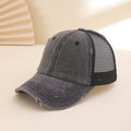 Distressed Washed Mesh Baseball Cap – Frayed Unisex Hat for Outdoor & Daily Wear