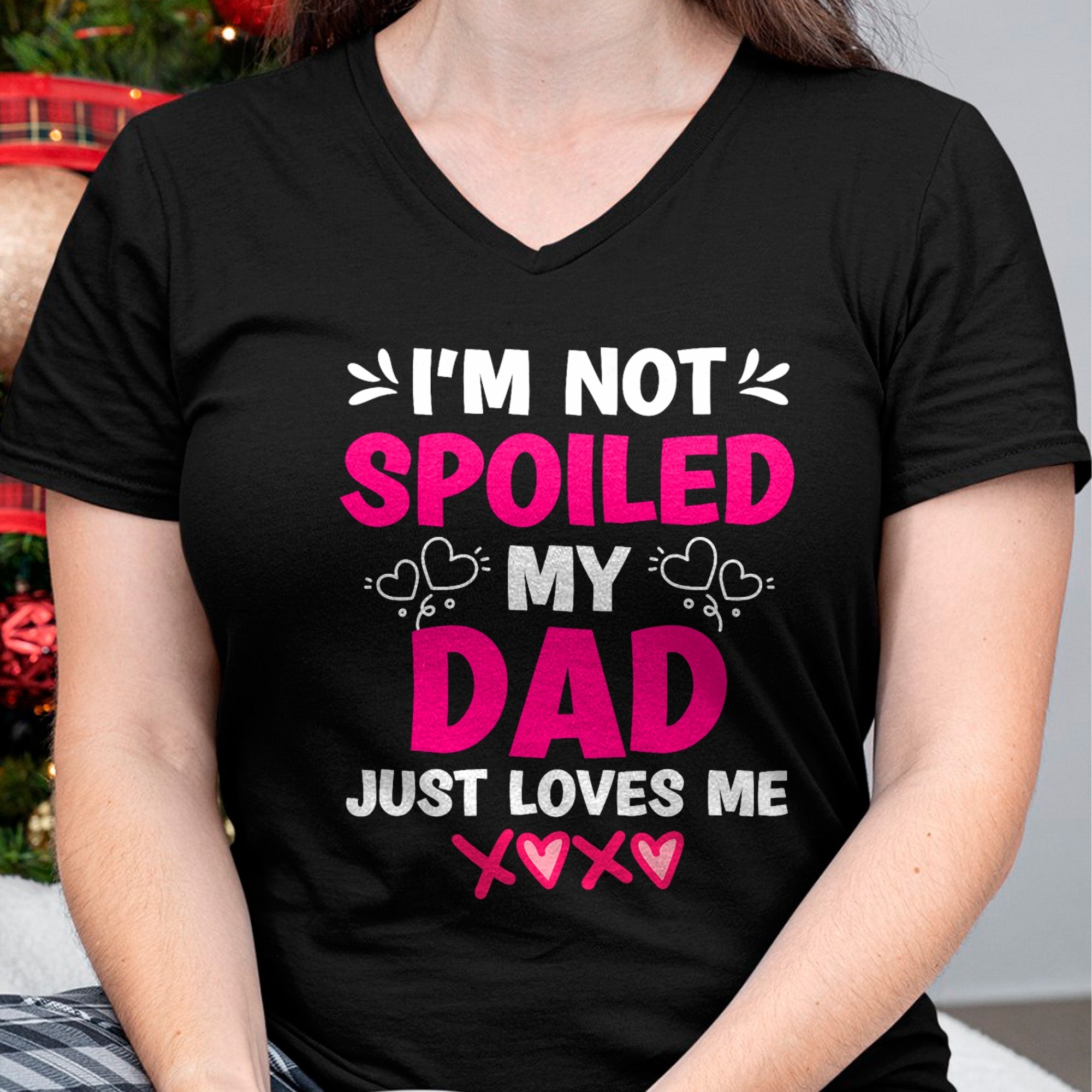 I'm Not Spoiled My Dad Just Loves Me Kids Girls Daughter T-Shirt - Gift for Daughter from Dad - NGHL00 Hoodie (SKU-T1410DD-A11)