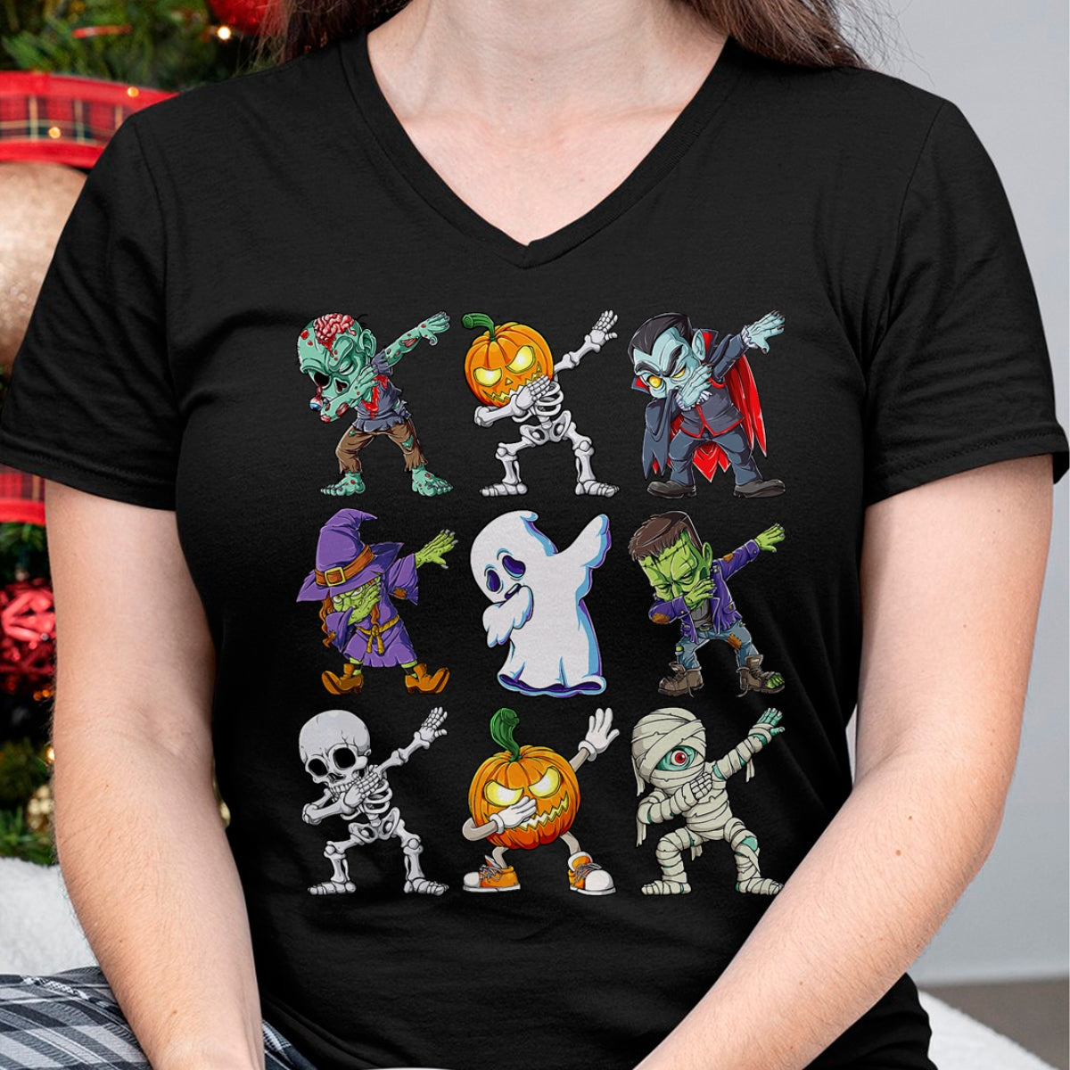 Camiseta de Halloween para niños con estampado de esqueleto, zombi, calabaza, momia y dabbing - Camiseta/Sudadera unisex de Halloween - NGHL00