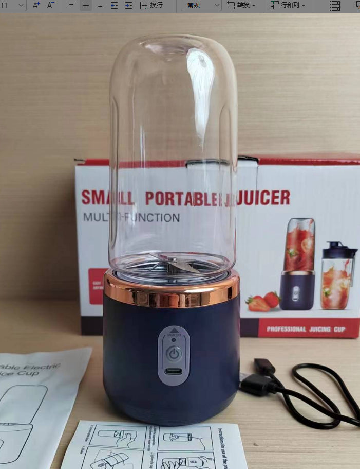 Mini licuadora portátil de 6 cuchillas, taza exprimidora, extractor de batidos, carga USB, exprimidor de frutas, licuadora, mezclador de alimentos, picadora de hielo, máquina exprimidora portátil