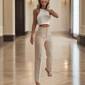 Women's High-Waisted Straight Leg Pants