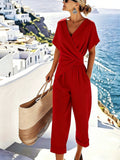 Women's Loose Irregular Short-Sleeve Two-Piece Set