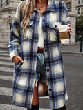 Women’s Plaid Shacket Set – Flannel Shirt Jacket & Distressed Denim Shorts