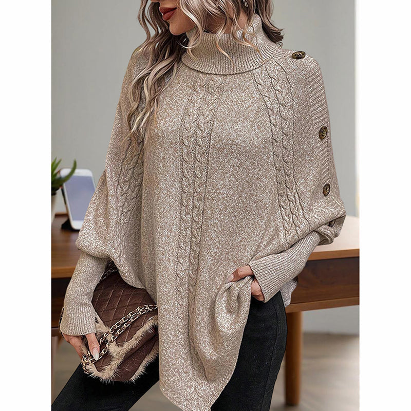 Women's Asymmetry Hem Turtleneck Sweater