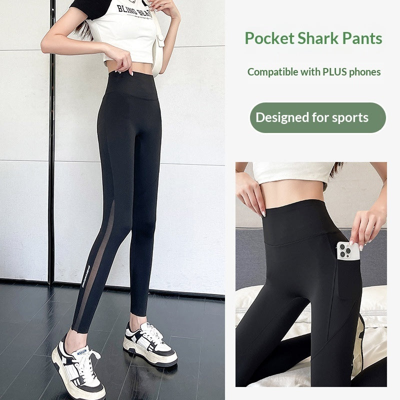 Women's Shapewear Tummy-Control Leggings – High-Stretch Cropped Nylon Pants