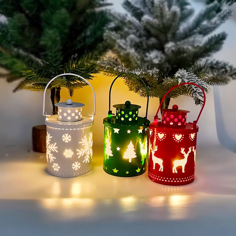 Luces de Navidad, velas LED, faroles pequeños, luces de viento, velas electrónicas, estilo nórdico, decoración creativa para las fiestas