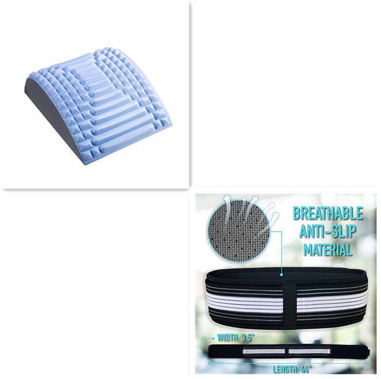 Almohada de estiramiento de espalda, soporte lumbar y cervical, masajeador para cuello, cintura, espalda, ciática, hernia de disco, alivio del dolor, masaje, relajación