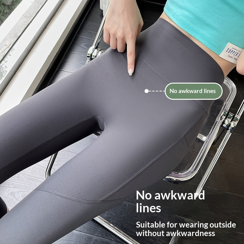 Women's Shapewear Tummy-Control Leggings – High-Stretch Cropped Nylon Pants