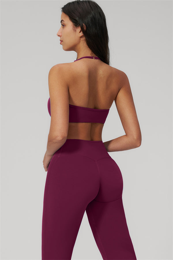 Conjunto de 2 piezas Rapture: Sujetador deportivo y Leggings acampanados