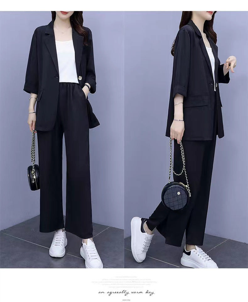 Long Sleeve Suit Jacket & Pants Two-Piece Set – 3 Colors, M–6XL